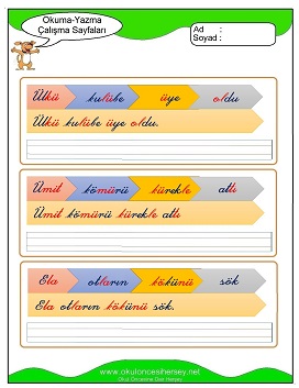 ü sesi Çalışma Sayfaları